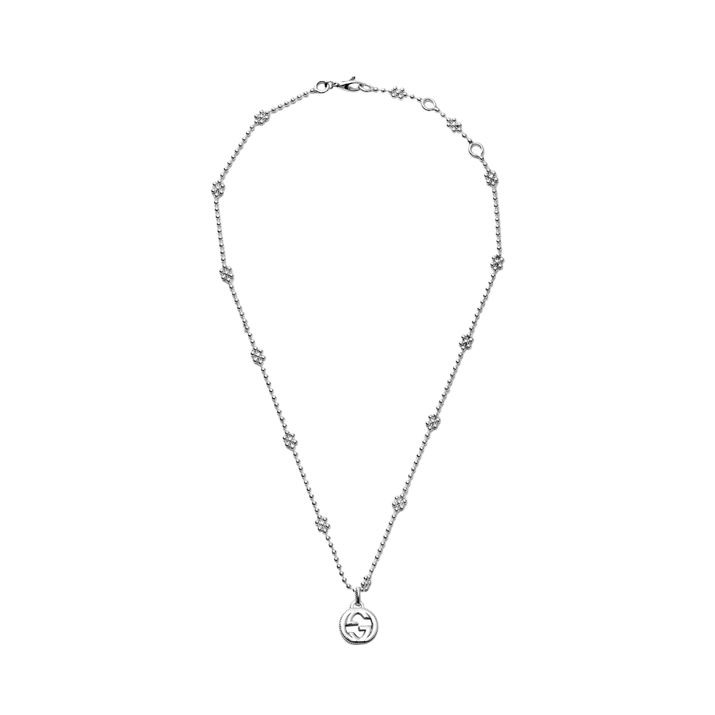 Buy (W) GUCCI 雙G雪花花朵純銀項鍊 女士配件 479221-J8400-8106