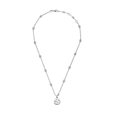 (Women) GUCCI Double G Snowflake Flower Silver Necklace for Women 479221-J8400-8106