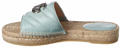 (Women) Gucci Double g Straw Woven Mint Green Slippers 628106-BKO00-3926 (Women) Gucci Double g Straw Woven Mint Green Slippers 628106-BKO00-3926