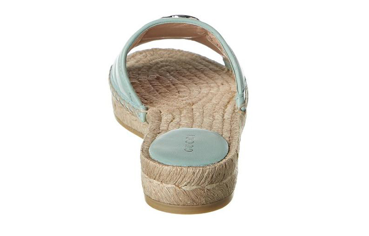 Lookbook (W) Sandal Tenun Jerami Gucci Double G Hijau Mint 628106-BKO00-3926