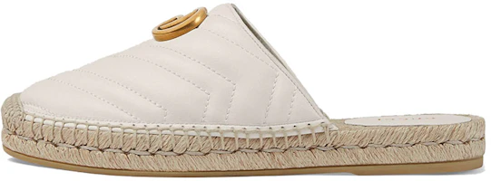 (Women) Gucci Double G Straw Woven Slipper White 551881-BKO00-9014 (Women) Gucci Double G Straw Woven Slipper White 551881-BKO00-9014