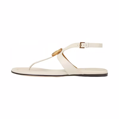 (W) Gucci Double G Thong Sandal 'White Leather'