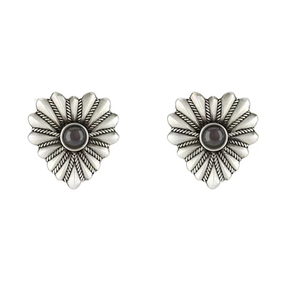 (Women) GUCCI Double G Vintage Heart Engraved 925 Silver Earrings for Women. 728457-J8440-8163