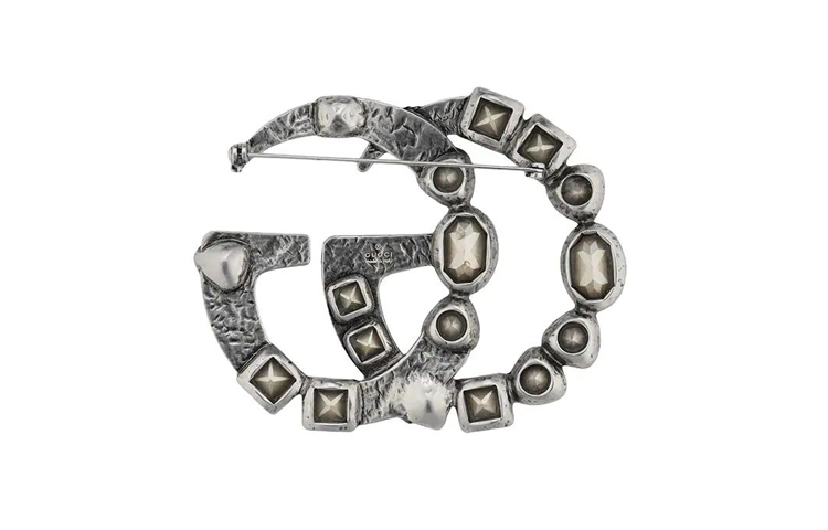 (Women) GUCCI Double G Vintage Metal Brooch for Women - Silver. 515149J1D508162 圖 3