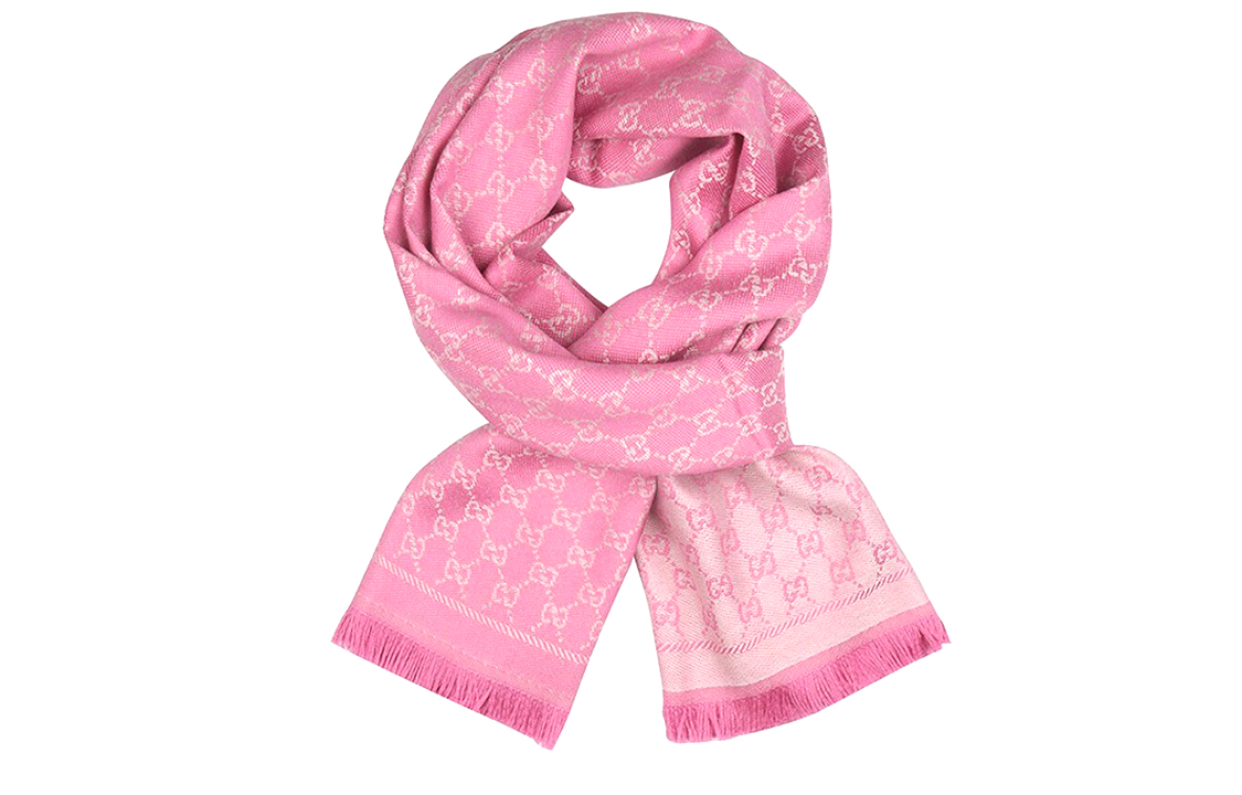 (Women) GUCCI Double G Wool Jacquard Knit Fringed Scarf for Women 411115-3G200-9272 圖 3