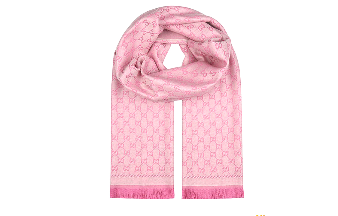 (Women) GUCCI Double G Wool Jacquard Knit Fringed Scarf for Women 411115-3G200-9272 圖 4