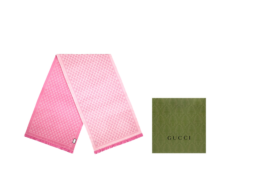 (Women) GUCCI Double G Wool Jacquard Knit Fringed Scarf for Women 411115-3G200-9272 圖 9