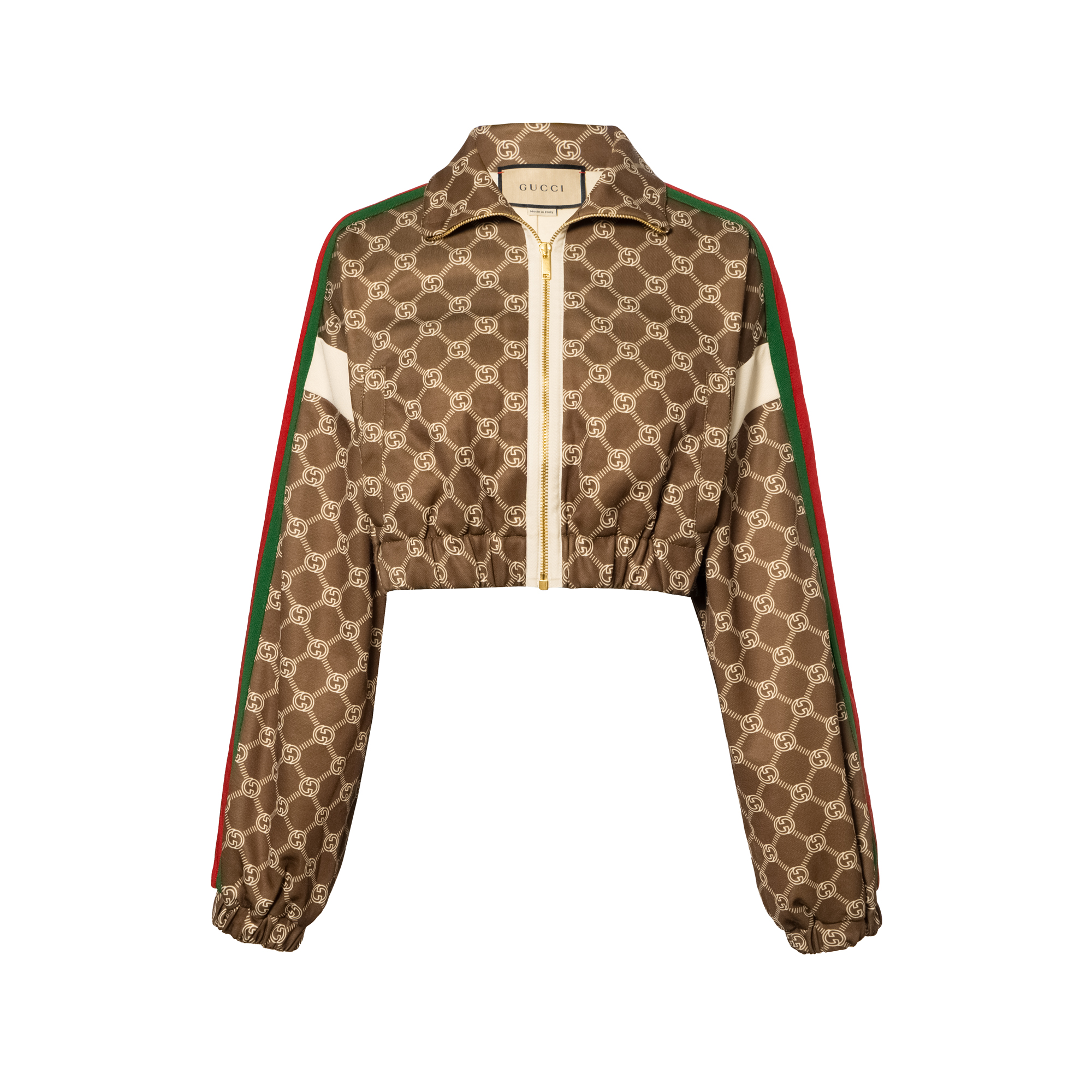 Buy (W) 古驰双G标志拉链短款夹克卡其色 671495-XJD1G-3357