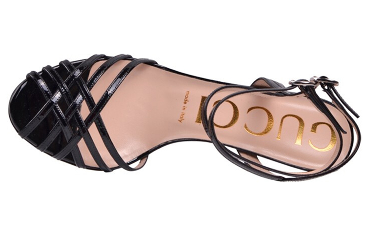 Lookbook (W) Gucci Draconia Sandal Tali Berkilat 39 'Hitam' 538139-BNC00-1000