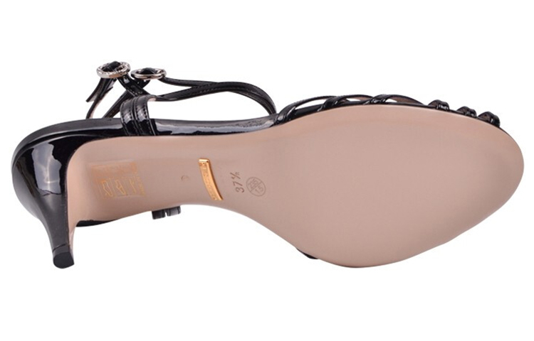 Purchase (W) Gucci Draconia Sandal Tali Berkilat 39 'Hitam' 538139-BNC00-1000