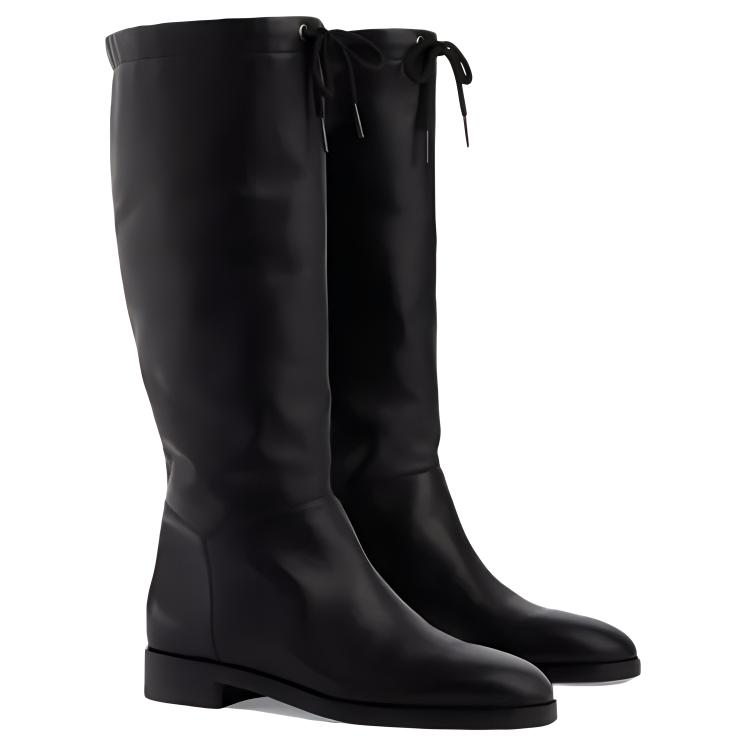 Lookbook (W) But Hitam Beige Lutut Tinggi Gucci dengan Tali Kustik 719823-AAA5Q-1078