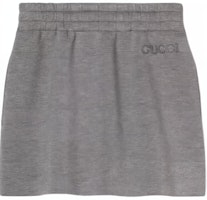 (Women) Gucci Elastic Waist Grey Short Casual Skirt 798547-XJGSK-1192 (Women) Gucci Elastic Waist Grey Short Casual Skirt 798547-XJGSK-1192