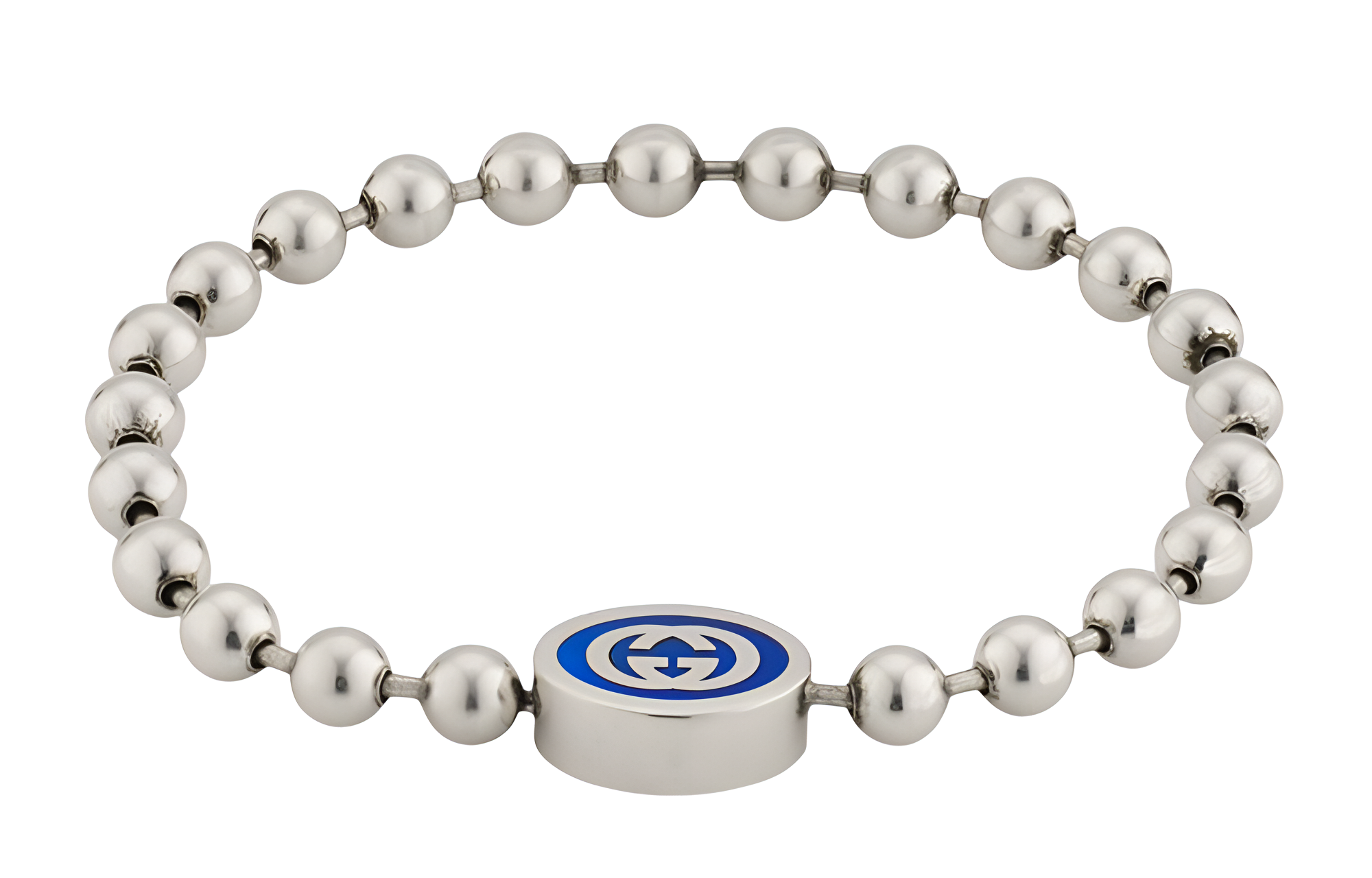 (Women) GUCCI Elegant Enamel 925 Silver Bracelet for Women - Silver. 753437-J8410-8136