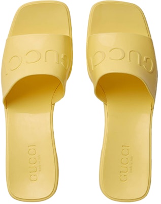 (Women) Gucci Embossed Logo High Heel Slide 'Pale Yellow' 624730-J8700-7412 Lookbook (Women) Gucci Embossed Logo High Heel Slide 'Pale Yellow' 624730-J8700-7412