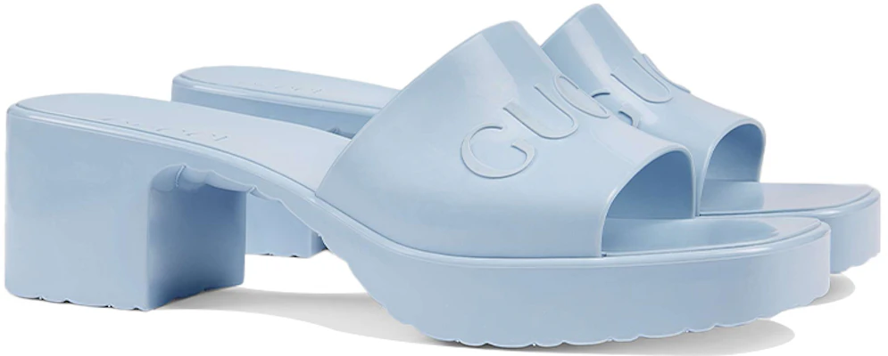 (W) Gucci Embossed Logo Hoge Hakken Slippers ''Lichtblauw'' 624730-J8700-4928 Order (W) Gucci Embossed Logo Hoge Hakken Slippers ''Lichtblauw'' 624730-J8700-4928