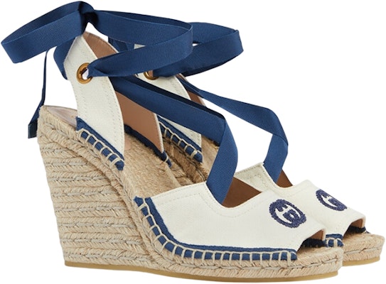 (Women) Gucci Embroidered Canvas Wedge Sandals 'White' 725834-FAA7L-9096 Lookbook (Women) Gucci Embroidered Canvas Wedge Sandals 'White' 725834-FAA7L-9096
