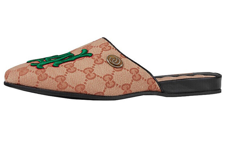 (Women) Gucci Embroidered Letter Flats 'Brown' 539332-KQW00-8366