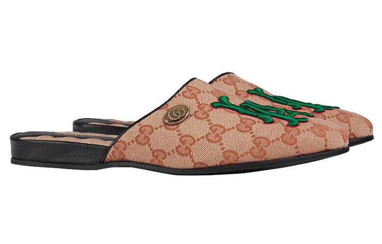 Lookbook (Women) Gucci Embroidered Letter Flats 'Brown' 539332-KQW00-8366