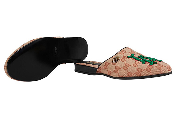Purchase (Women) Gucci Embroidered Letter Flats 'Brown' 539332-KQW00-8366