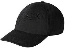 (Women) GUCCI Embroidered Logo Cotton Cap Black 7927824HBBB1000 (Women) GUCCI Embroidered Logo Cotton Cap Black 7927824HBBB1000