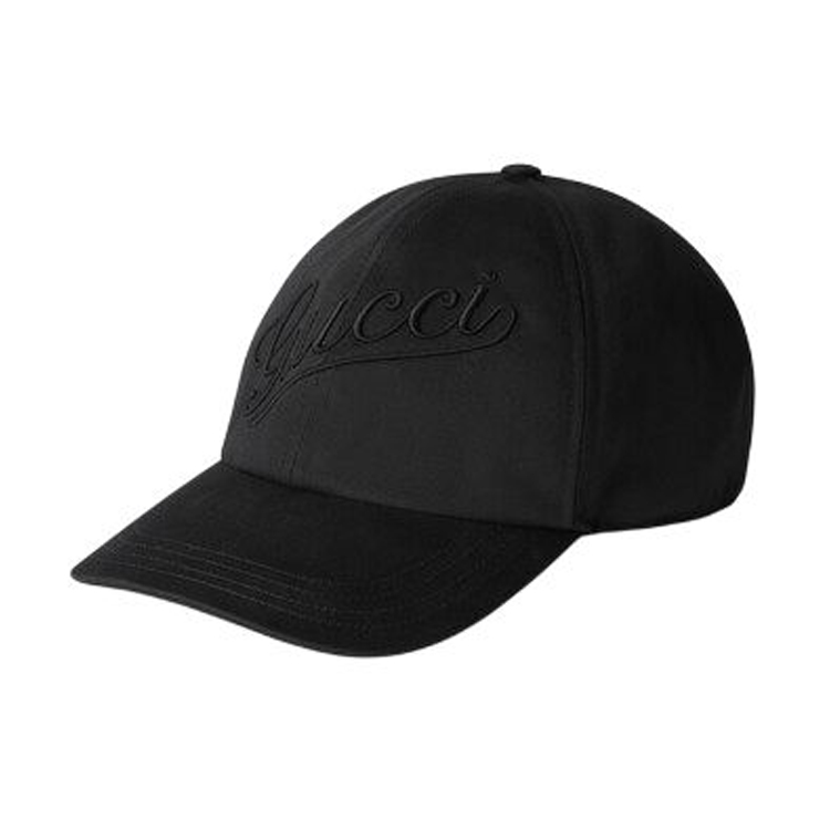 Order (W) GUCCI Topi Kapas Hitam Logo Sulaman 7927824HBBB1000