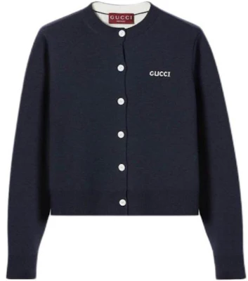 (W) Gucci 刺绣标志海军蓝圆领针织毛衣 789673-XKD3P-4012 Buy (W) Gucci 刺绣标志海军蓝圆领针织毛衣 789673-XKD3P-4012