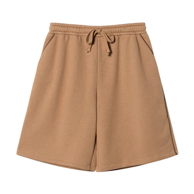 (Women) Gucci Embroidered Loose Cotton-Jersey Brown Shorts 756608-XJFV7-2091
