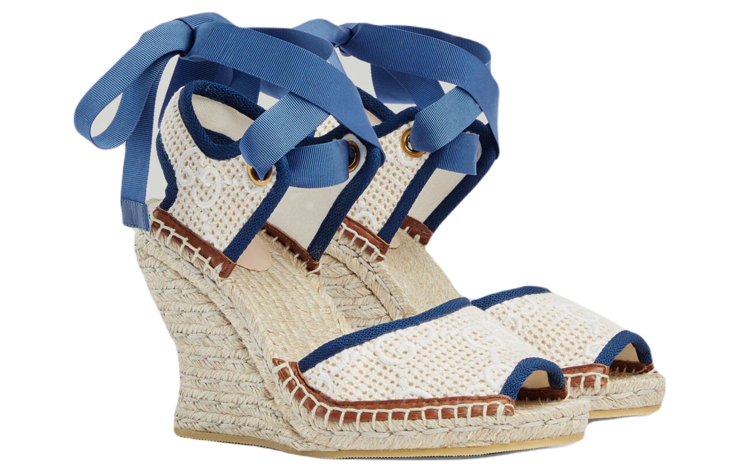 Order (W) Gucci Geborduurde Sleehak ''Mode Sandalen Wit'' 739158-FABQO-4375