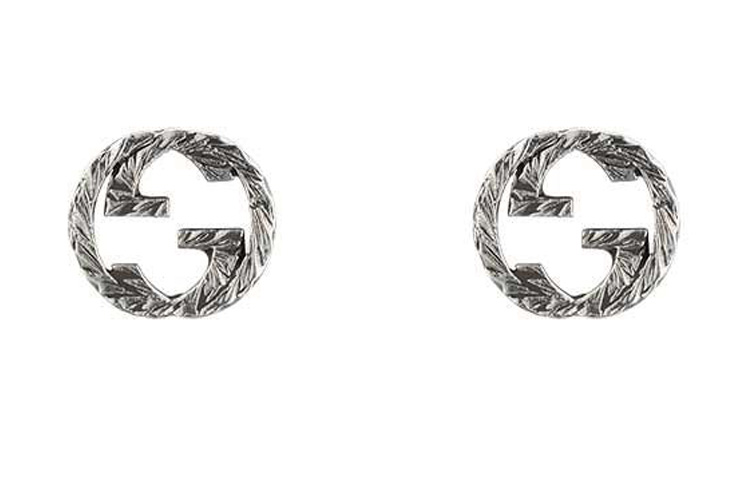 (Women) GUCCI Engraved Interlocking G Aged Effect 925 Silver Earrings YBD457109001 圖 3