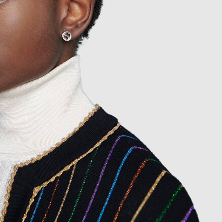 (Women) GUCCI Engraved Interlocking G Aged Effect 925 Silver Earrings YBD457109001 圖 8