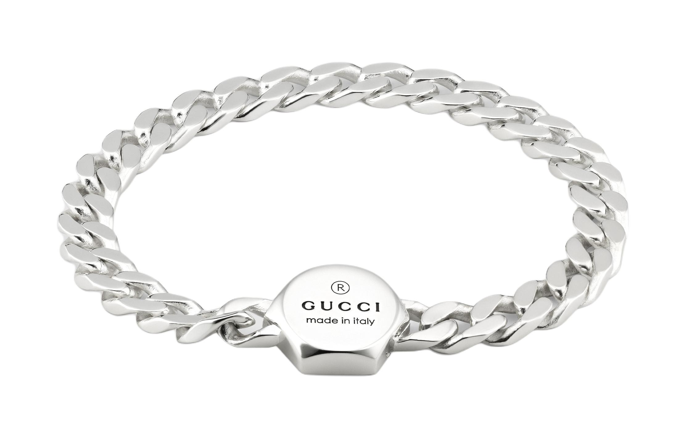 Order (W) GUCCI 刻字標誌 925 純銀手鏈 銀色 779173J84008106