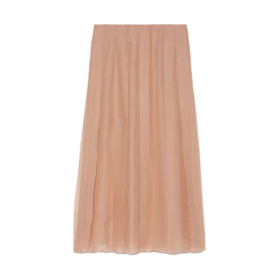 (Women) GUCCI Epilogue FW20 Silk Chiffon Midi Skirt Light Beige 652774-ZHS57-5777