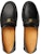 Gucci Loafer Kulit Hitam dengan Jalur Hijau Merah dan Logo G Bertautan 644724-17X10-1060
