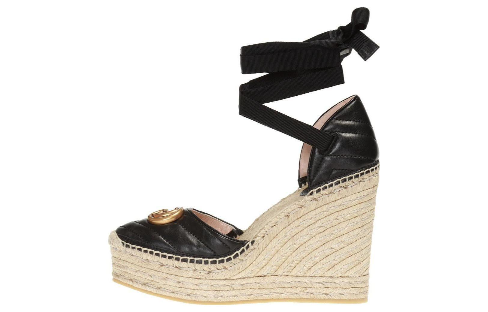 (W) Gucci Espadrille 'Thick Bottom Black'
