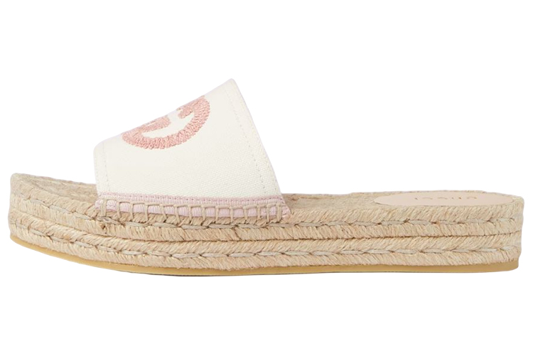 (Women) Gucci Espadrille Slide 'Interlocking G - White Shell' 725832-KIFD0-9093