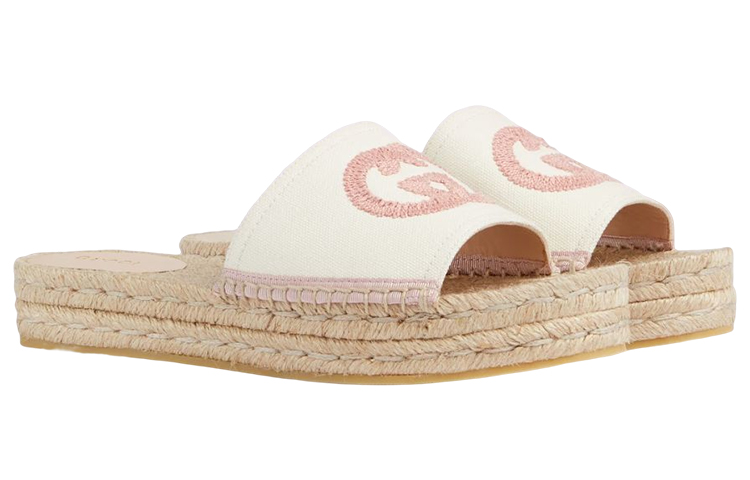 Order (Women) Gucci Espadrille Slide 'Interlocking G - White Shell' 725832-KIFD0-9093