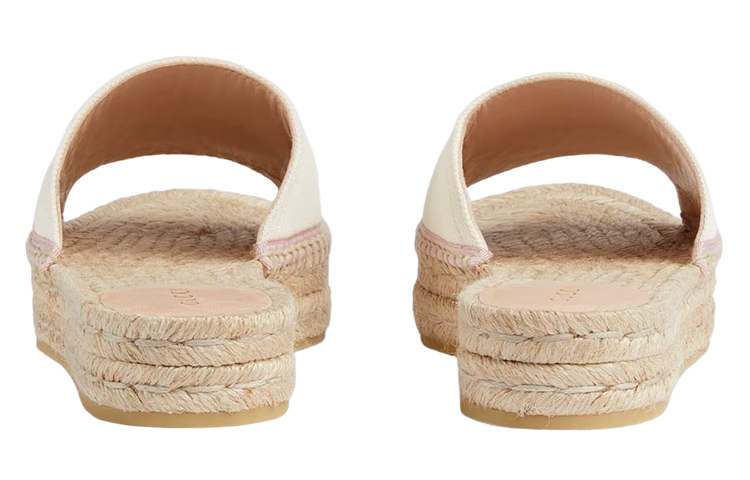 Shop (Women) Gucci Espadrille Slide 'Interlocking G - White Shell' 725832-KIFD0-9093