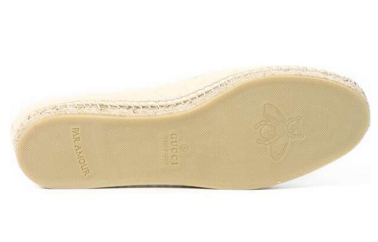 Shop GUCCI 古馳 編織鞋 簡約休閒平底鞋 女款 奶油白