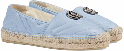 Lookbook GUCCI古馳 Espadrilles 皮革 草編平底 女士休閒單鞋 女款 淡藍色