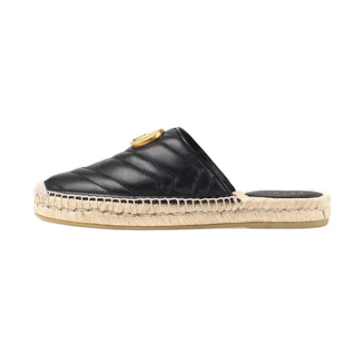 (W) Gucci Espadrilles Mule 'Double G - Black'