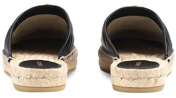 GUCCI 古馳 雙G皮革草編拖鞋 女款 黑色 Shop GUCCI 古馳 雙G皮革草編拖鞋 女款 黑色