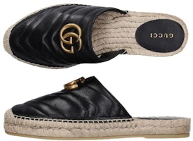 GUCCI 古馳 雙G皮革草編拖鞋 女款 黑色 Purchase GUCCI 古馳 雙G皮革草編拖鞋 女款 黑色