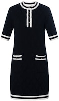 (Women) Gucci Extra Fine Wool Piquet Black Striped Mini Dress for Women 773683-XKDNI-1289 (Women) Gucci Extra Fine Wool Piquet Black Striped Mini Dress for Women 773683-XKDNI-1289