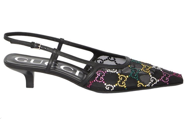 Order (W) Gucci Tacón de Aguja con Hebilla y Tela '5cm Negro'. 746033-FAB1M-1000