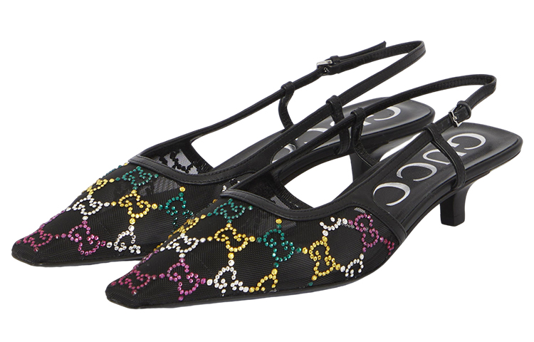 Lookbook (W) Gucci Tacón de Aguja con Hebilla y Tela '5cm Negro'. 746033-FAB1M-1000