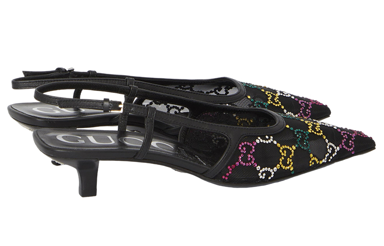 Shop (W) Gucci Tacón de Aguja con Hebilla y Tela '5cm Negro'. 746033-FAB1M-1000