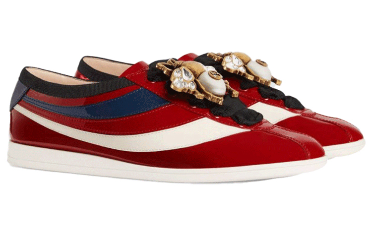 (W) Gucci Falacer Sneakers 'Red Vernice Crystal' 圖 2
