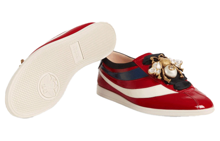Purchase (W) (女性用) グッチ ファレス ニーカーズ 'レッド ベルニス クリスタル' 493692-BS7Y0-6473 493692-BS7Y0-6473