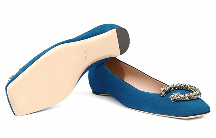 Purchase (Women) Gucci Fashion Flat 'Blue' 432107-C2000-4337