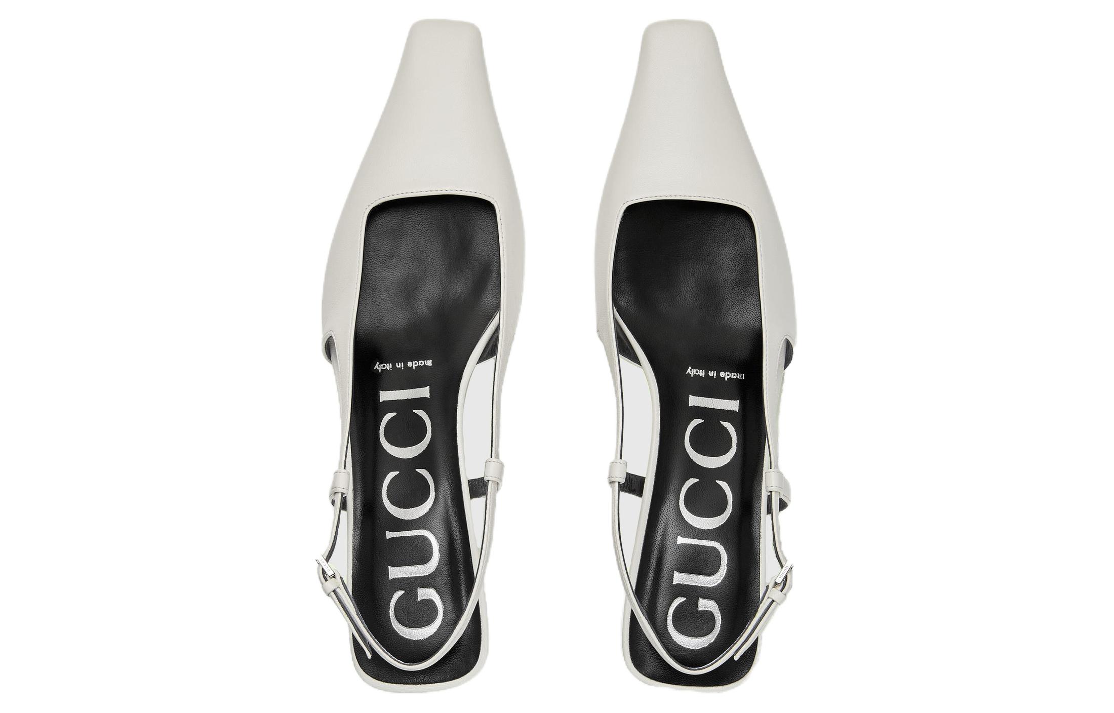 Lookbook (W) Kasut Tumit Rendah Gucci Fesyen 'Putih' 679360-C9D00-9050